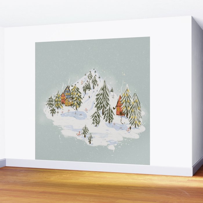 Winter wonderland illustration  Wall Mural Gallery Image 2