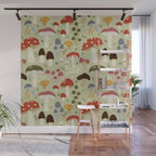Whimsical Forest Mushrooms Pattern Wall Mural Gallery Image 1