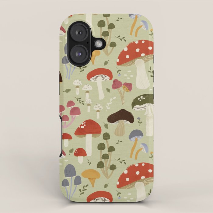 Whimsical Forest Mushrooms Pattern iPhone Case Gallery Image 1