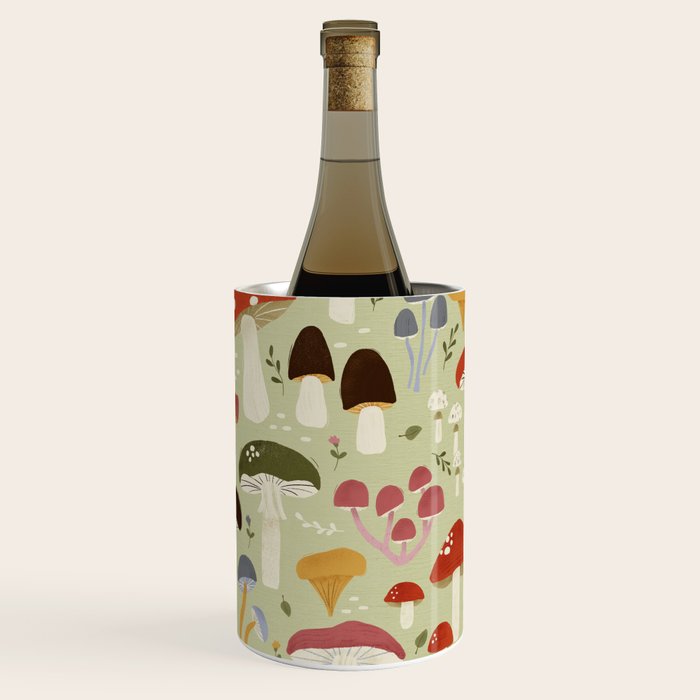 Whimsical Forest Mushrooms Pattern Wine Chiller Gallery Image 2