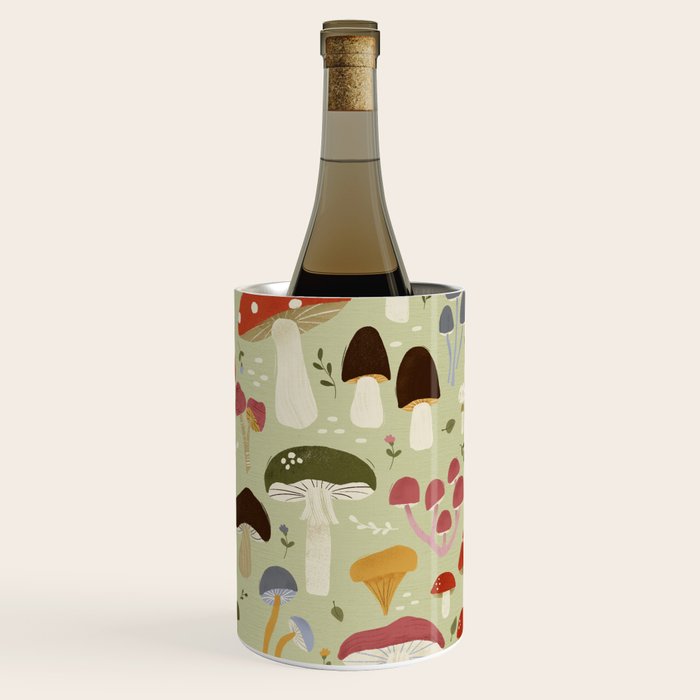 Whimsical Forest Mushrooms Pattern Wine Chiller Gallery Image 3