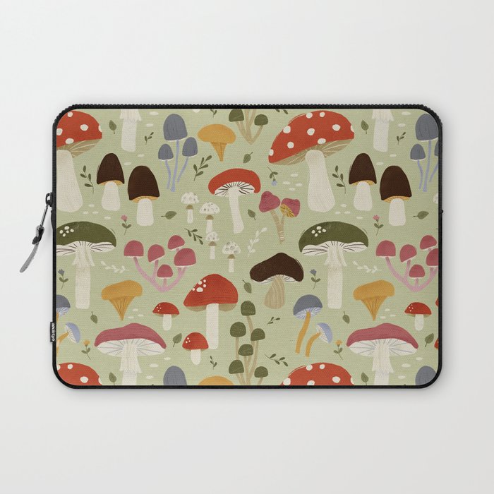 Whimsical Forest Mushrooms Pattern Laptop Sleeve Gallery Image 1