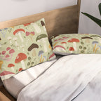 Whimsical Forest Mushrooms Pattern Pillow Sham Gallery Image 2