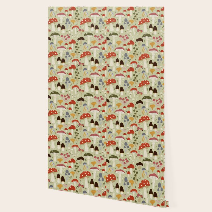 Whimsical Forest Mushrooms Pattern Wallpaper Gallery Image 2