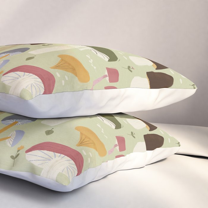 Whimsical Forest Mushrooms Pattern Pillow Sham Gallery Image 3