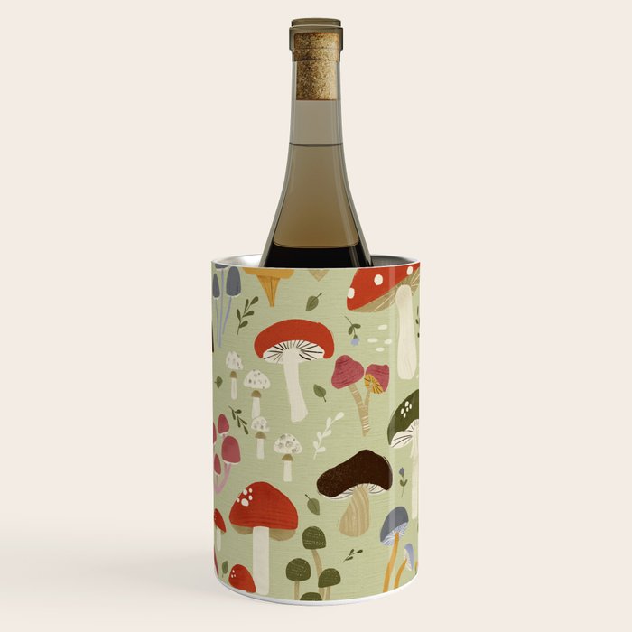 Whimsical Forest Mushrooms Pattern Wine Chiller Gallery Image 1