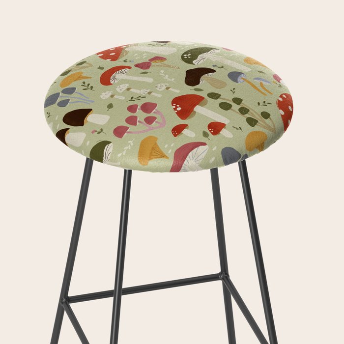 Whimsical Forest Mushrooms Pattern Stool Gallery Image 2