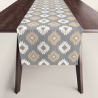 Geometric Aztec - Neutral Brown and Gray Table Runner Gallery Image 1