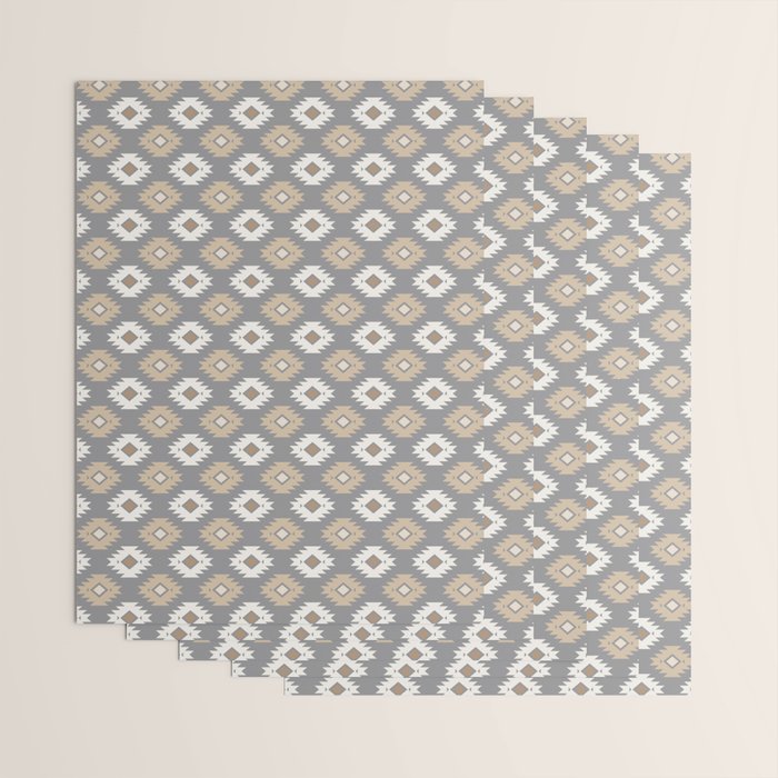 Geometric Aztec - Neutral Brown and Gray Wrapping Paper Gallery Image 3