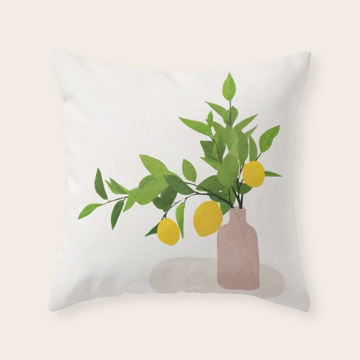 Lemon Branches III Throw Pillow Gallery Image 1