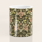 Sage, Dark Green, Peach & Cream Floral Pattern Coffee Mug Gallery Image 4