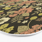 Sage, Dark Green, Peach & Cream Floral Pattern Bath Mat Gallery Image 3