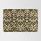 Sage, Dark Green, Peach & Cream Floral Pattern Rug Gallery Image 2