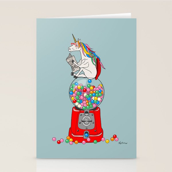 Unicorn Gumball Poop Stationery Card Gallery Image 1