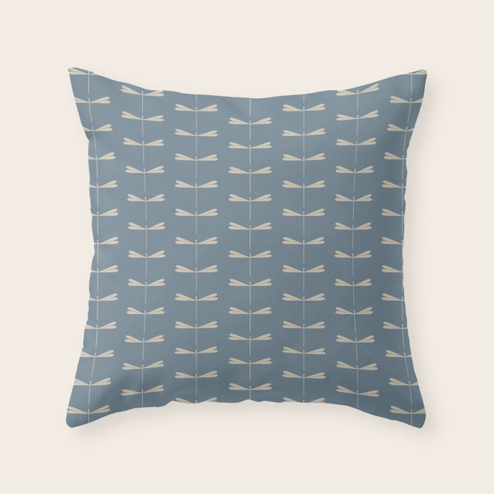 Dragonfly Pattern I Blue Throw Pillow Gallery Image 6