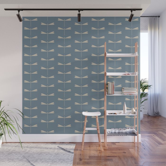 Dragonfly Pattern I Blue Wall Mural Gallery Image 1