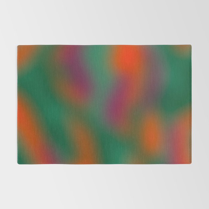 Green and Red Gradient Textured artwork Rug Gallery Image 2