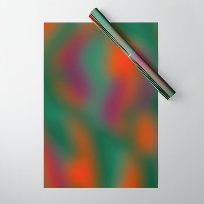 Green and Red Gradient Textured artwork Wrapping Paper Gallery Image 1