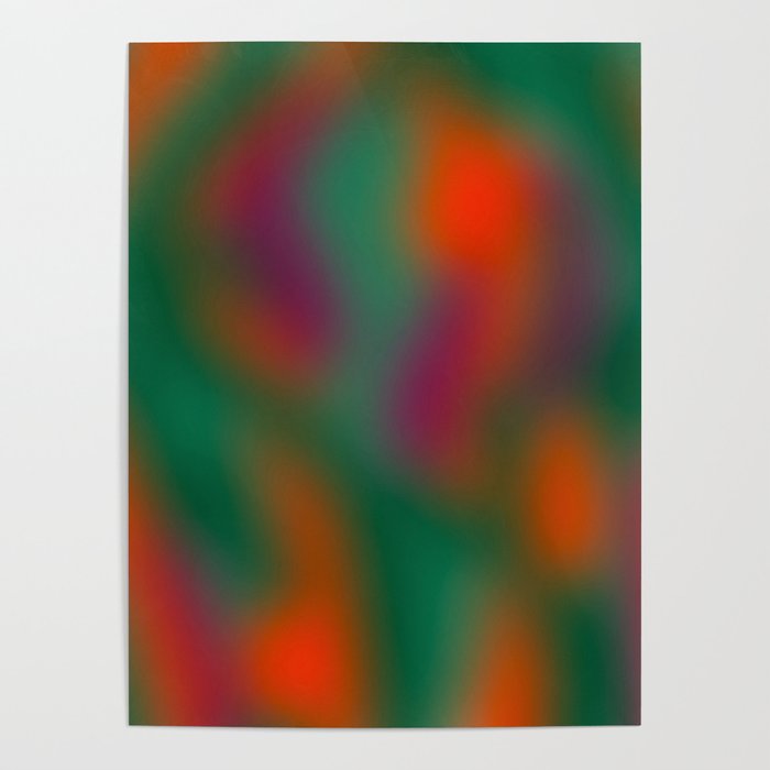 Green and Red Gradient Textured artwork Poster Gallery Image 4