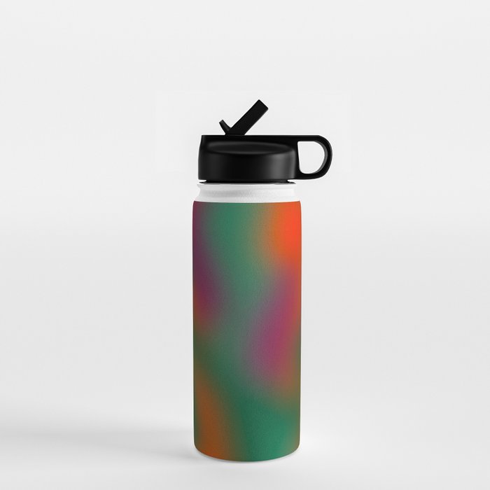 Green and Red Gradient Textured artwork Water Bottle Gallery Image 1