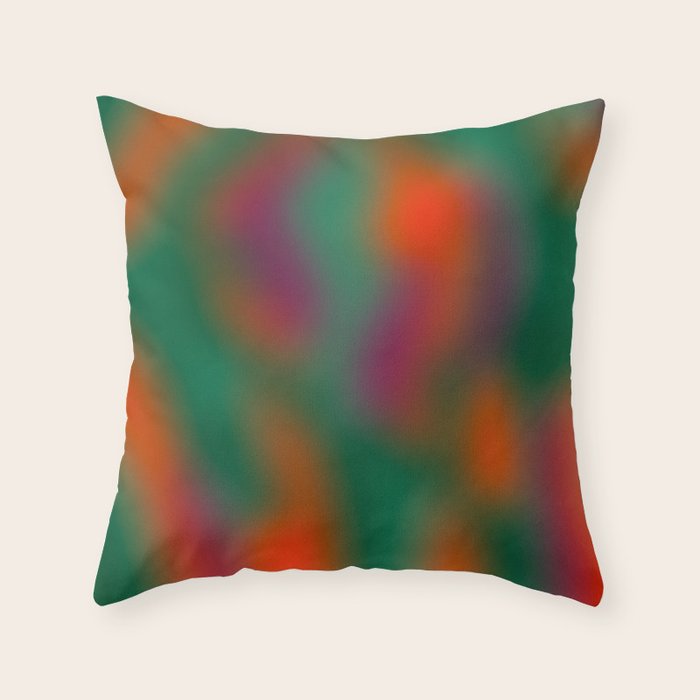 Green and Red Gradient Textured artwork Throw Pillow Gallery Image 6