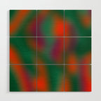 Green and Red Gradient Textured artwork Wood Wall Art Gallery Image 1