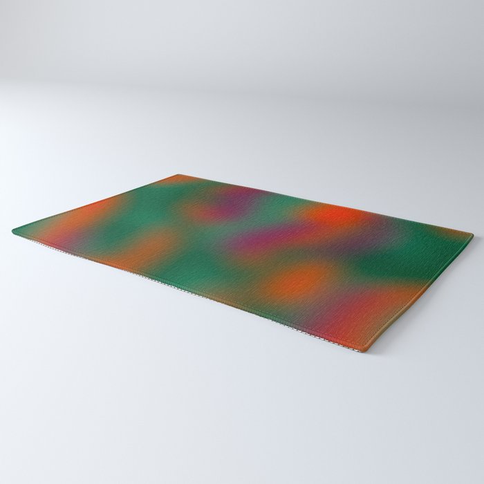 Green and Red Gradient Textured artwork Rug Gallery Image 3