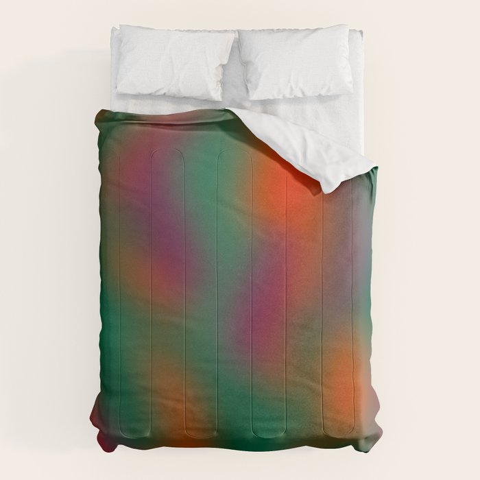 Green and Red Gradient Textured artwork Comforter Gallery Image 6