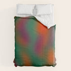 Green and Red Gradient Textured artwork Comforter Gallery Image 6