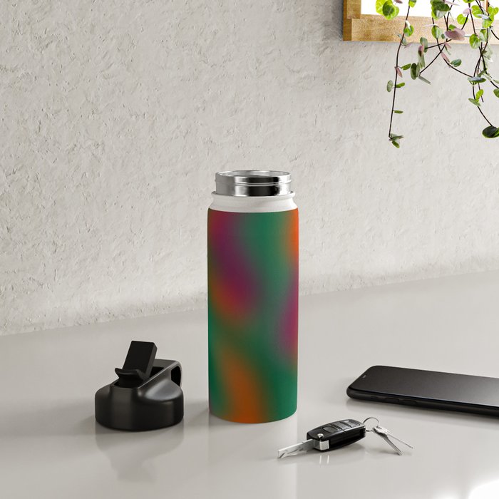 Green and Red Gradient Textured artwork Water Bottle Gallery Image 4