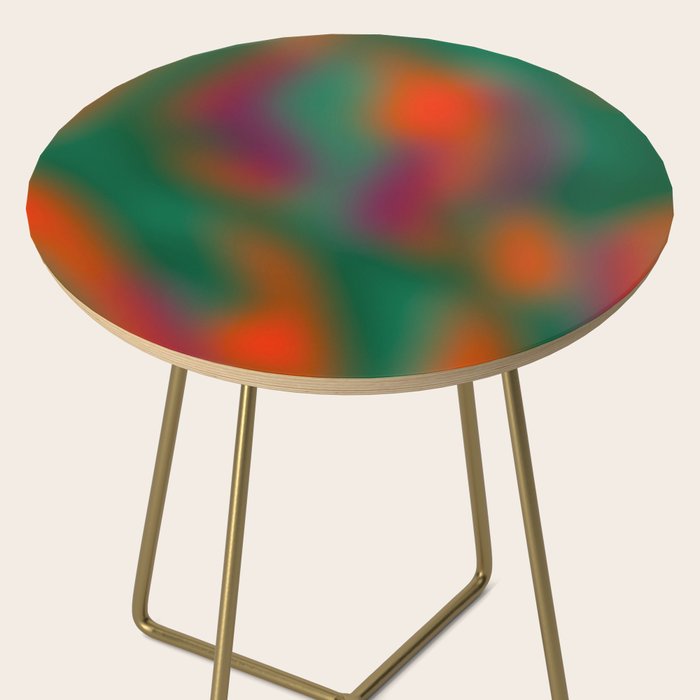 Green and Red Gradient Textured artwork Side Table Gallery Image 2