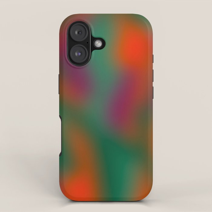 Green and Red Gradient Textured artwork iPhone Case Gallery Image 1