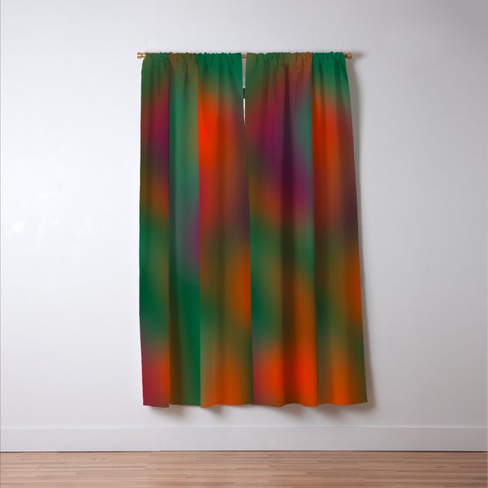 Green and Red Gradient Textured artwork Window Curtain Gallery Image 3