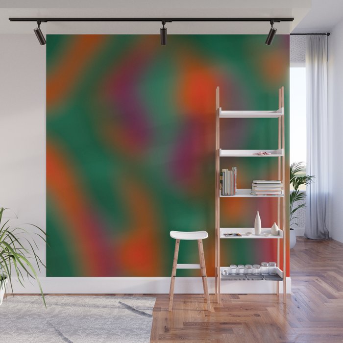 Green and Red Gradient Textured artwork Wall Mural Gallery Image 1