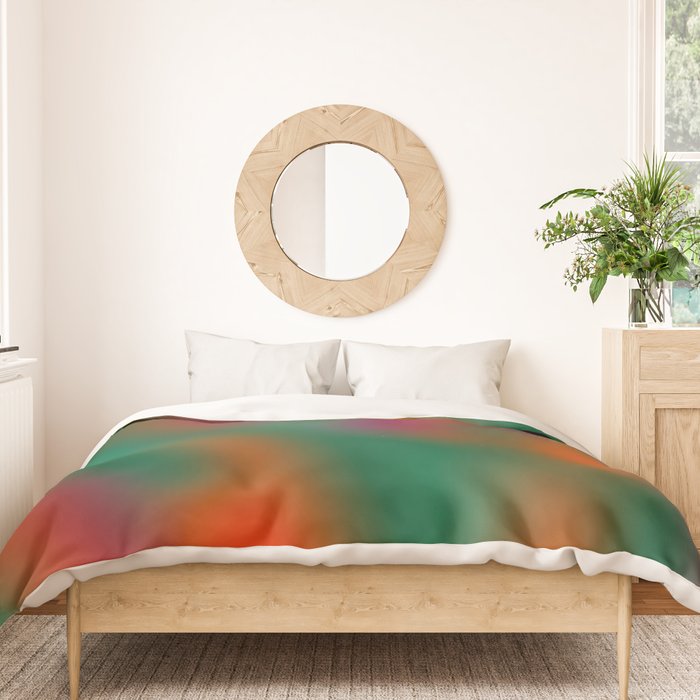 Green and Red Gradient Textured artwork Duvet Cover Gallery Image 3