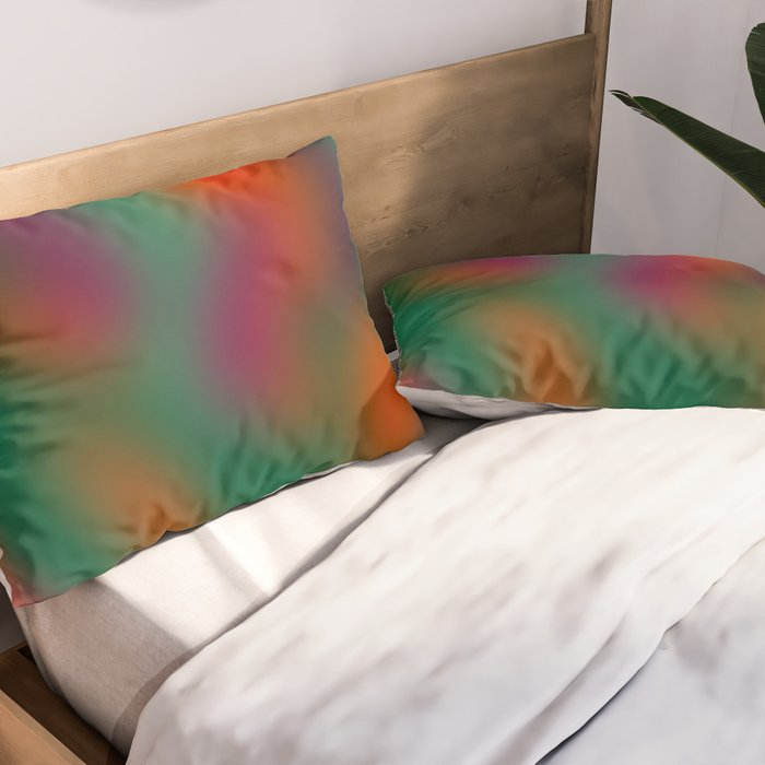 Green and Red Gradient Textured artwork Pillow Sham Gallery Image 2