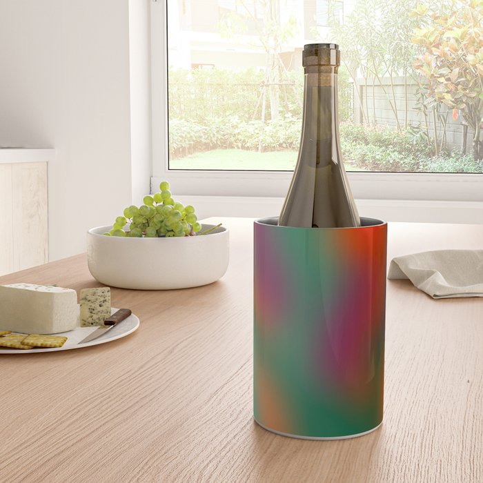 Green and Red Gradient Textured artwork Wine Chiller Gallery Image 4