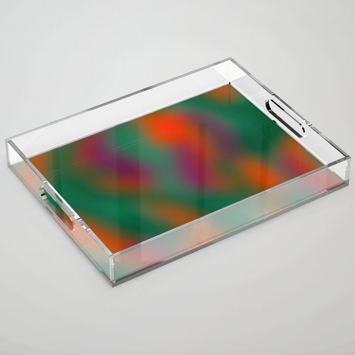 Green and Red Gradient Textured artwork Acrylic Tray Gallery Image 1