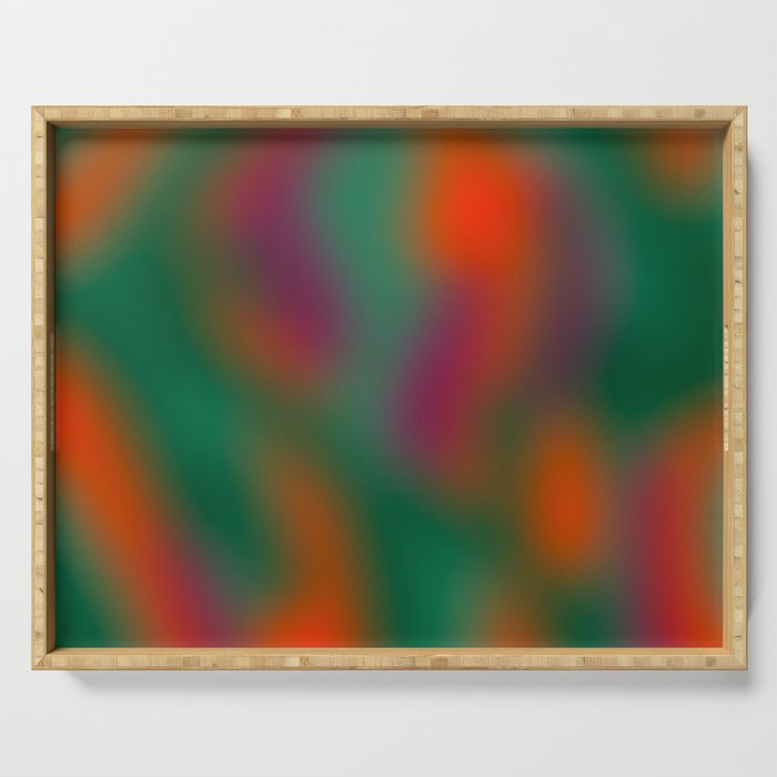 Green and Red Gradient Textured artwork Serving Tray Gallery Image 1