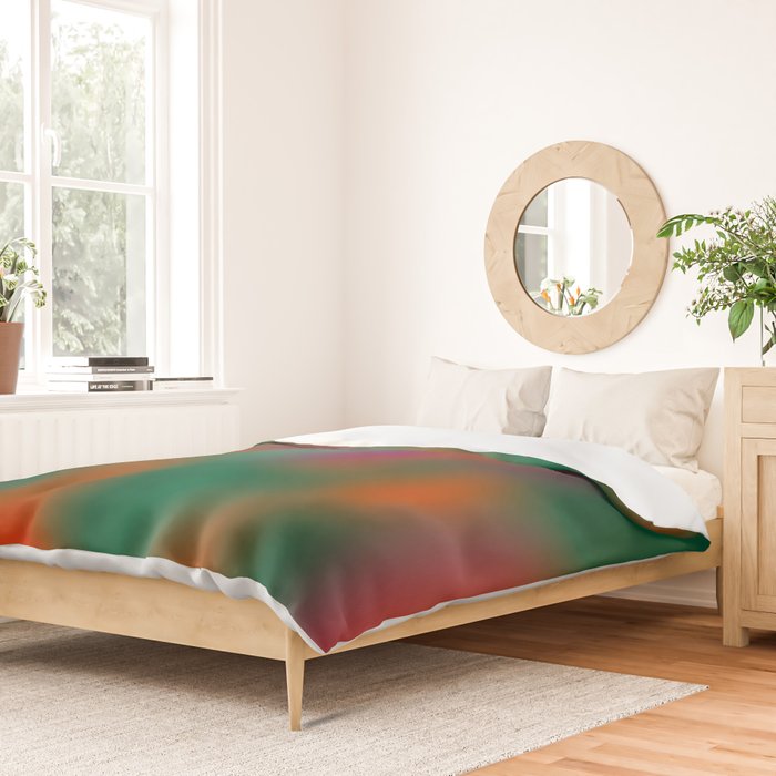 Green and Red Gradient Textured artwork Duvet Cover Gallery Image 2
