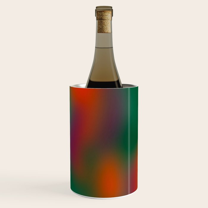 Green and Red Gradient Textured artwork Wine Chiller Gallery Image 3