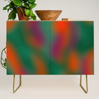 Green and Red Gradient Textured artwork Credenza Gallery Image 1