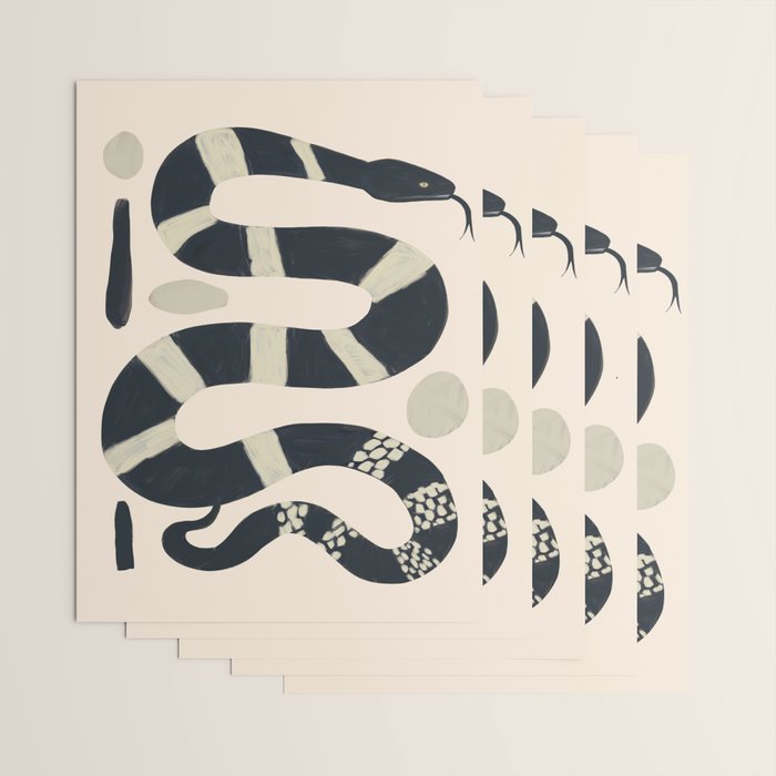 Black and White Snake Wrapping Paper Gallery Image 3