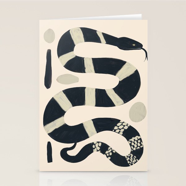 Black and White Snake Stationery Card Gallery Image 1