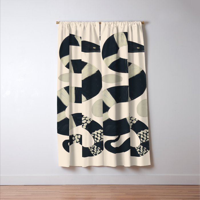 Black and White Snake Window Curtain Gallery Image 3