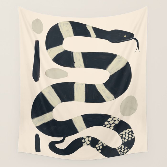Black and White Snake Wall Tapestry Gallery Image 4