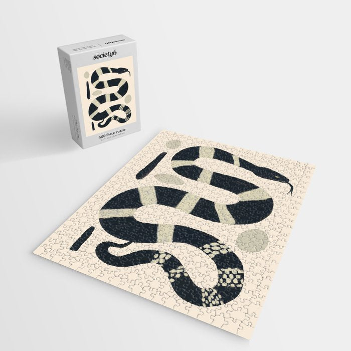 Black and White Snake Jigsaw Puzzle Gallery Image 2