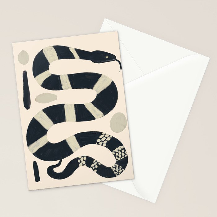 Black and White Snake Stationery Card Gallery Image 2