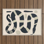 Black and White Snake Outdoor Rug Gallery Image 1