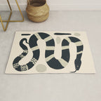 Black and White Snake Rug Gallery Image 1